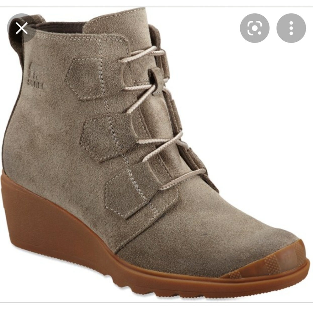 Sorel Toronto Lace Oil Suede Leather Wedge Boots Size 8
